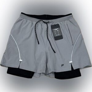 Fabletics Kadence Lined Shorts Mens M Gray 5” Athletic NWT